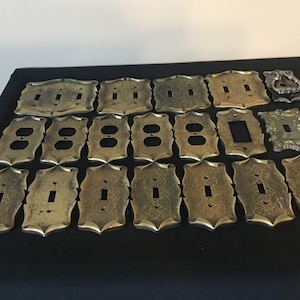A Large Selection Of Amerock Vintage Wall Switch/ Plug Plates Triple / Doubles / Rocker / Antique Style / Silver Door Knocker