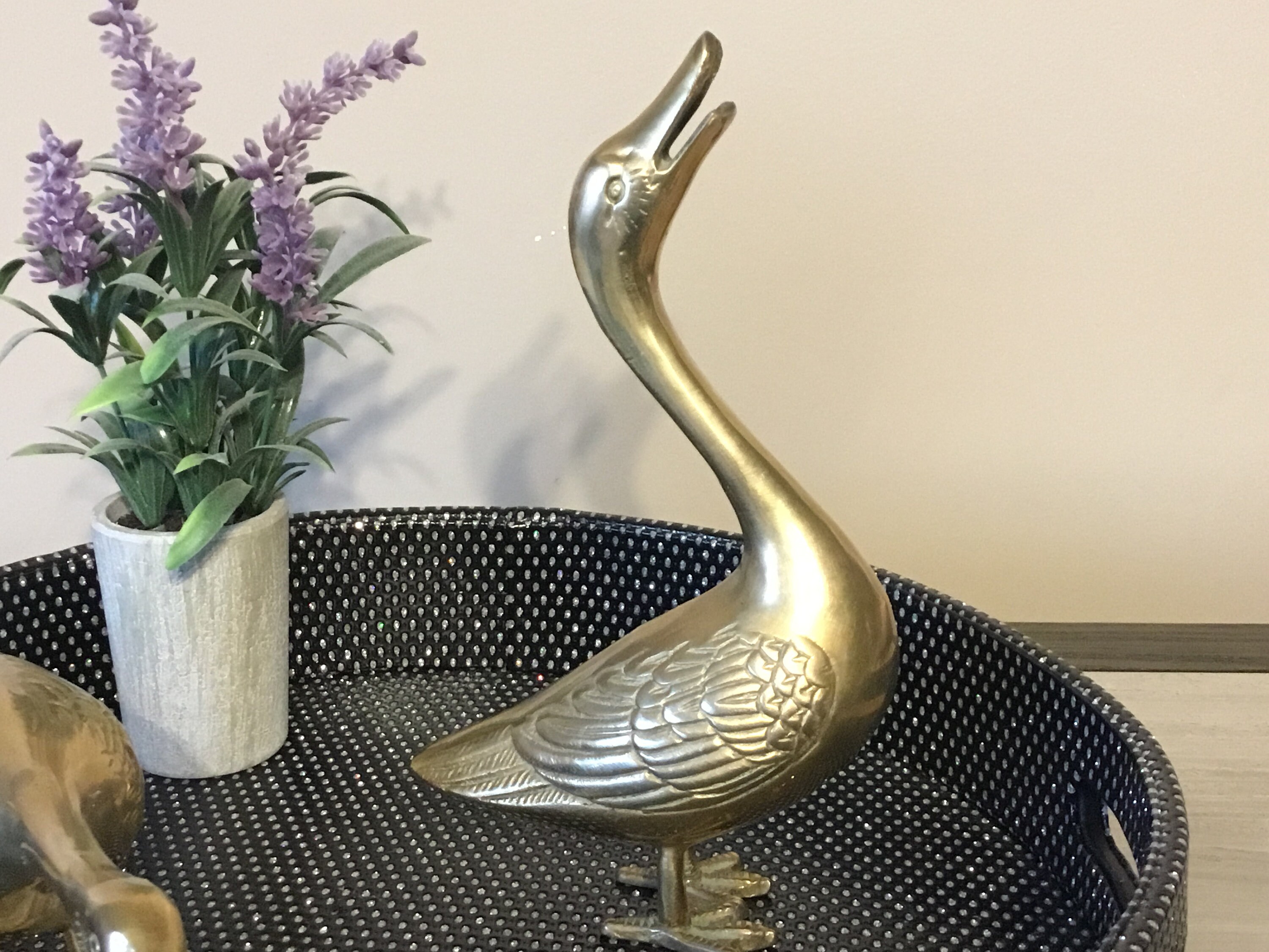 Brass Geese Statues/ Figurines Great Decorative Pieces For The Etsy