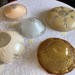 Antique / Vintage Decorative Glass Ceiling Light Shades 5 To Choose From All With Center Hole For Mounting Lighting Decor Character Home