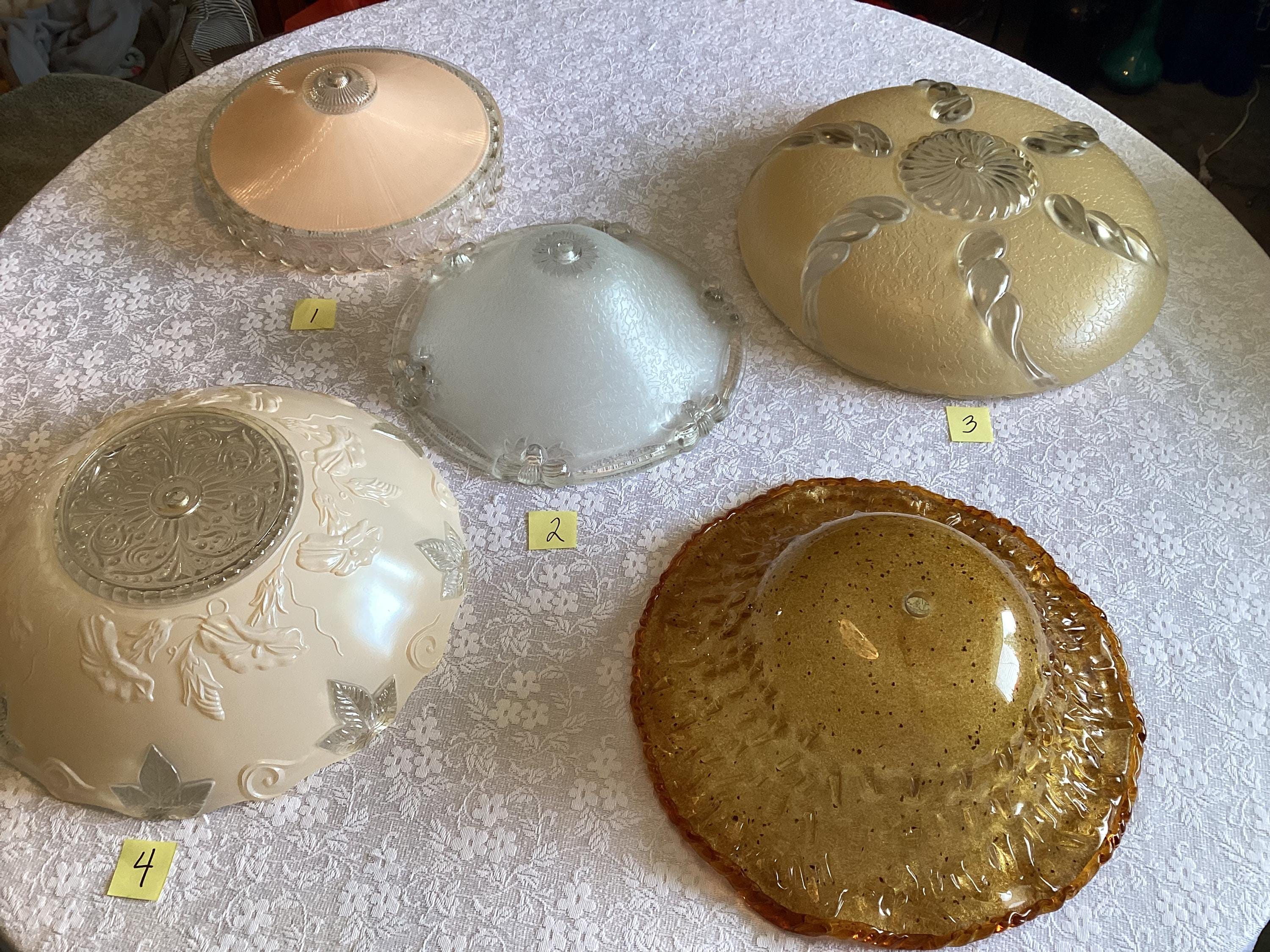 Antique / Vintage Decorative Glass Ceiling Light Shades 5 To Choose From All With Center Hole For Mounting Lighting Decor Character Home