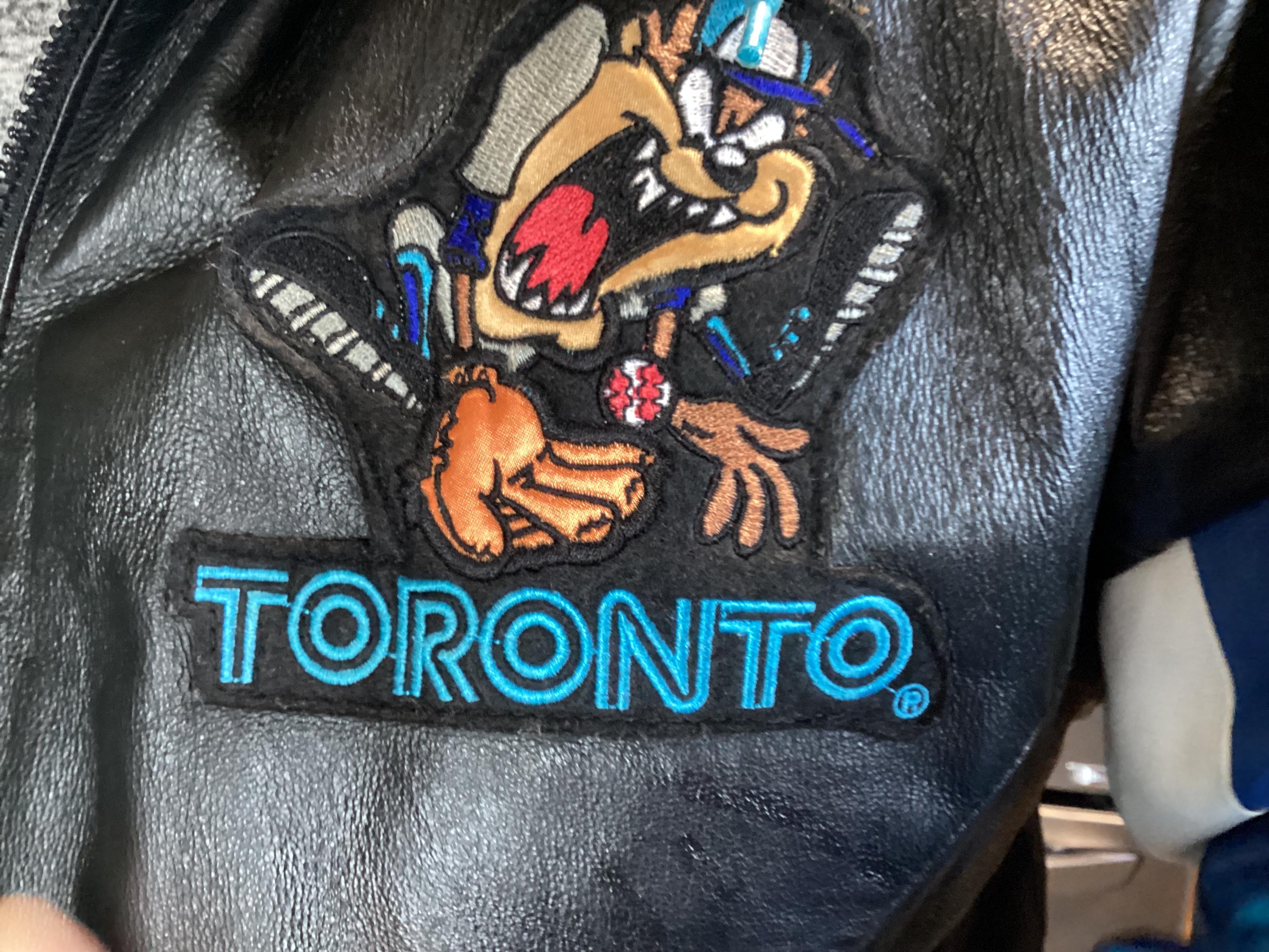 Toronto Blue Jays Looney Tunes Tasmanian Devil Leather Jacket Rare