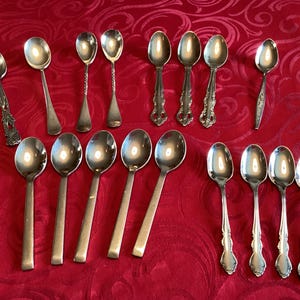 Demitasse Spoons 5 Sets To Choose From Elegant Silver Plated Stainless Steel Ornate Retro Vintage Pieces