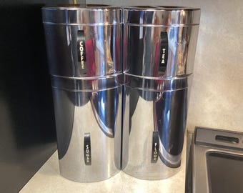 Mid Century Modern MCM Kromex Aluminum Canister and Shaker Set for