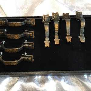 Vintage Amerock Drawer Desk Cabinet Door Pulls Hammered Copper Looks Sets Of 4