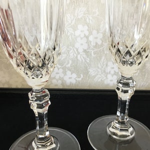 Elegant Set Of Vintage Crystal Champagne Flutes Set Of 4 Barware Drinkware Bar Cart Champaign Flutes Dining Ware Bild 7