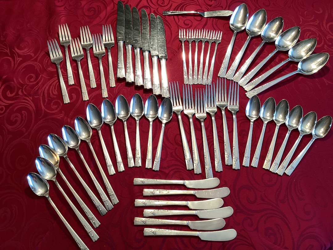 Caprice Pattern Nobility Plate Silver Plated Silverware Art Deco Six