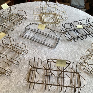 Vintage Metal Drink Ware Caddies 7 Retro Styles To Choose From All Great Condition Atomic Wire MCM Hollywood Regency Caddy Holders Glasses