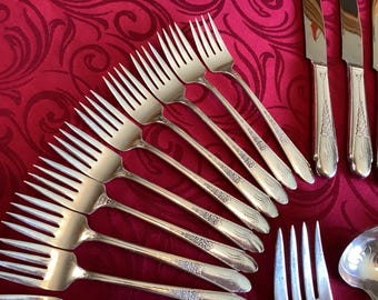 TARIFFS INCLUDED 57 Pieces Gardenia Pattern Silver Plated