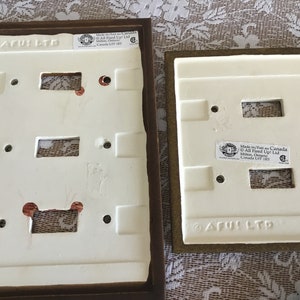 A Nice Selection Of Ceramic And Metal Light Switch plates 2 Triples 1 Double 1 Single Silver Triple Amerock A Couple That Look Like Tiles image 5