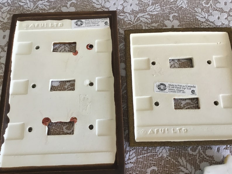 A Nice Selection Of Ceramic And Metal Light Switch plates 2 Triples 1 Double 1 Single Silver Triple Amerock A Couple That Look Like Tiles image 5