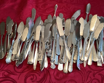 Mismatched Silver Plated Butter Knives / Spreaders Vintage / Antique Elegant Art Deco MCM Unique Sold In Different Quantities Patterns