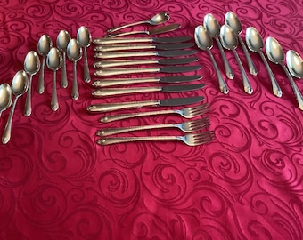 28 Pieces Of Exquisite Pattern WM Rogers & Son IS Silverware Addition Or Add On Pieces Silver Plated Flatware