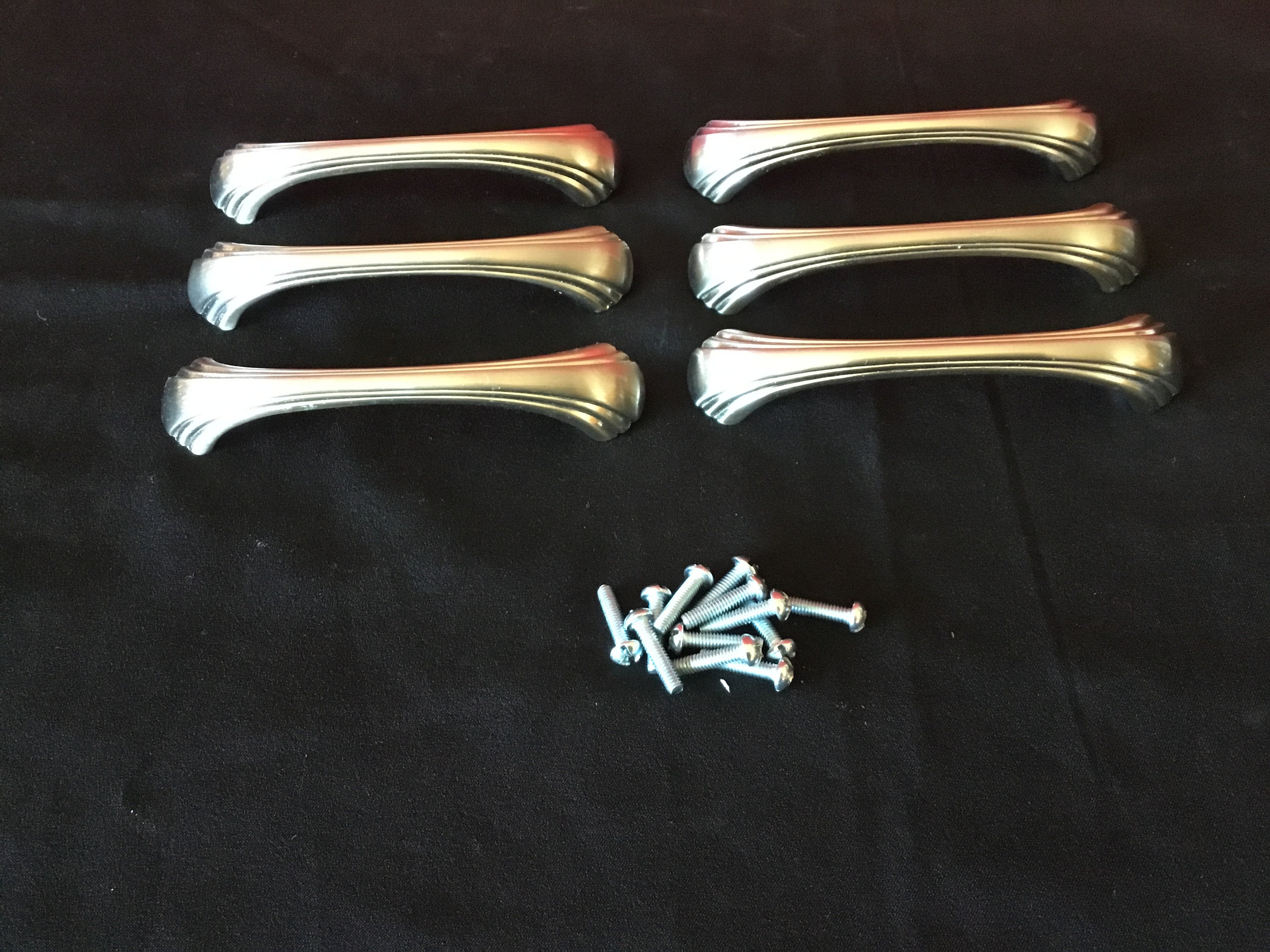 Chrome Drawer Pulls, 3 Pair, 6 pcs. Atomic Kitchen, Sellers