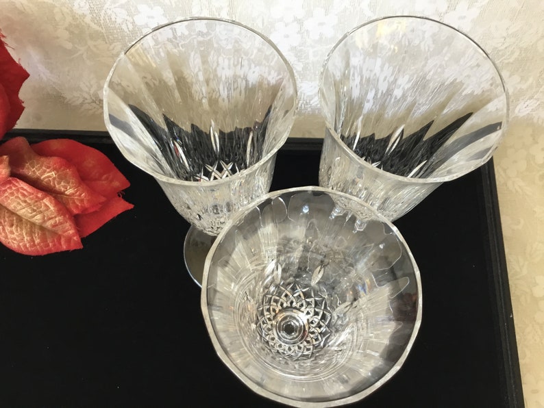 Elegant Set Of Vintage Crystal Champagne Flutes Set Of 4 Barware Drinkware Bar Cart Champaign Flutes Dining Ware Bild 5