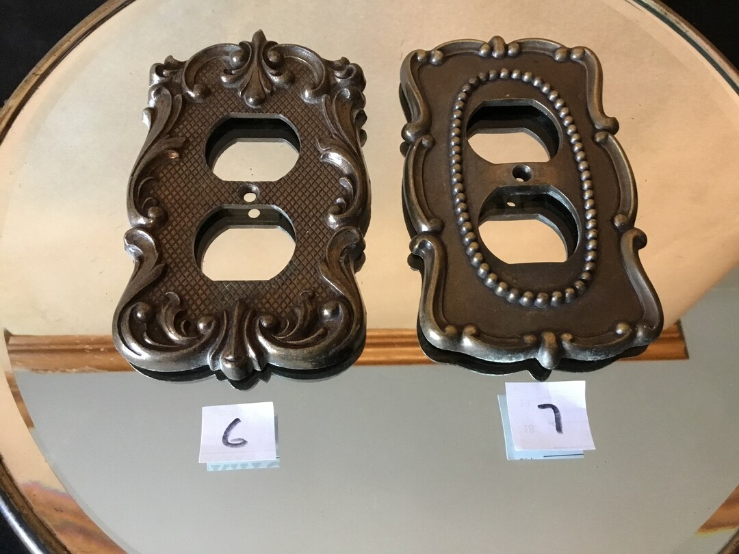 Beautiful Selection of Antique/ Vintage Light Switch Plates/ Hard to Find Quadruple Ornate