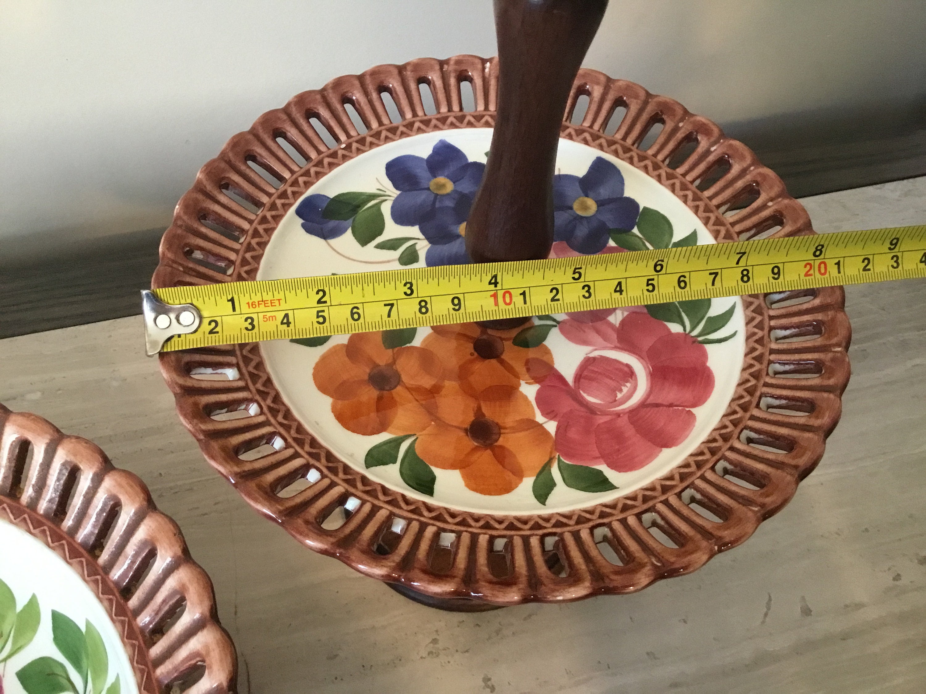 A Beautiful Vintage Hand Painted Italian Fruit Bowl And Raised Etsy