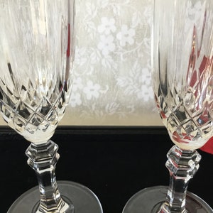 Elegant Set Of Vintage Crystal Champagne Flutes Set Of 4 Barware Drinkware Bar Cart Champaign Flutes Dining Ware Bild 9