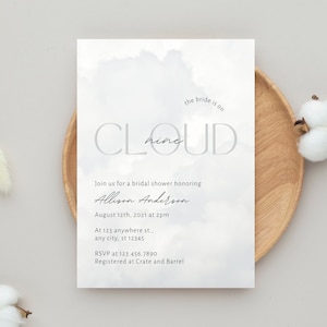 On Cloud Nine Bridal Shower Invitation | The Bride is On Cloud Nine | Bridal Shower Themes