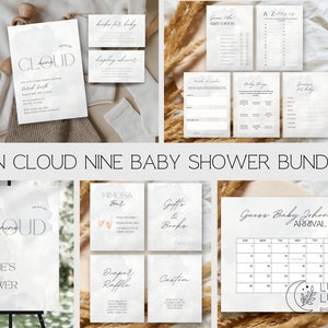 On Cloud Nine Baby Shower Bundle | We're On Cloud Nine Baby Shower | Baby Shower Bundle | Baby Shower Themes