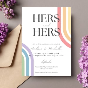 Gay Bridal Shower Invitation Lesbian Bridal Shower Invitation Couples ...
