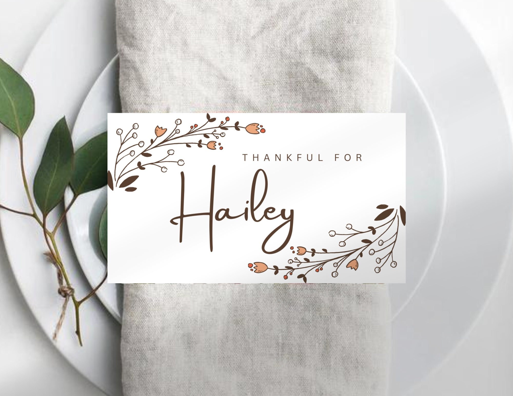 Thanksgiving Place Card Thanksgiving Place Card Template - Etsy