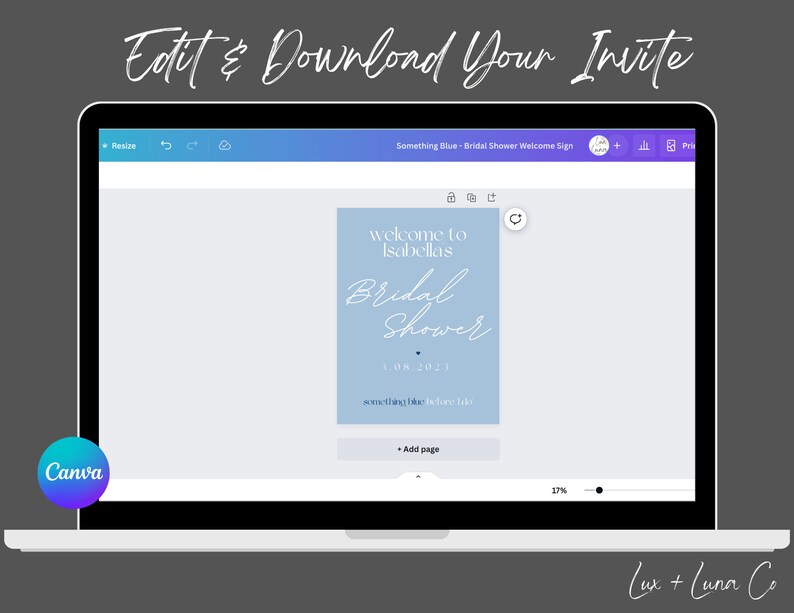 Something Blue Bridal Shower Welcome Sign Something Blue - Etsy