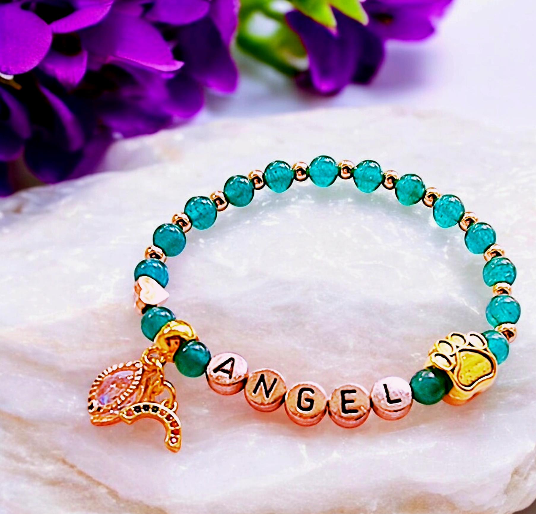 Aroncent Rainbow Bridge Pet Memorial Bracelet - Sympathy Loss Gift For Dog Cat Lovers, Volcanic Stone Bead Jewelry
