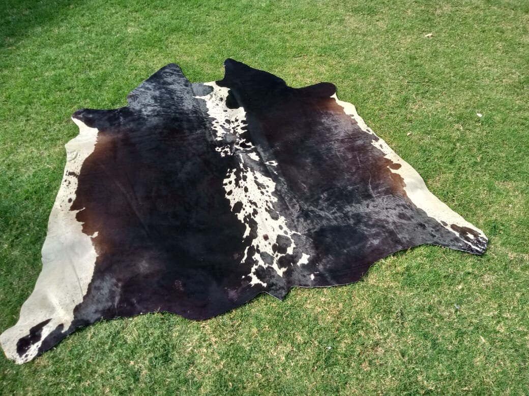 Large Cowhide Rug Exotic Black and White Cow hide Rug Cow Skin Etsy