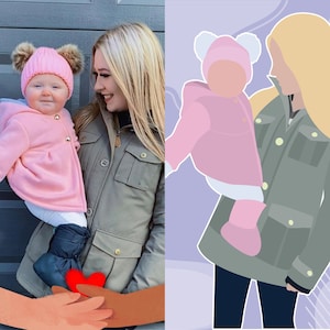Portrait vectoriel numérique personnalisé personnalisé | Grand cadeau pour la famille, les amis + les amours