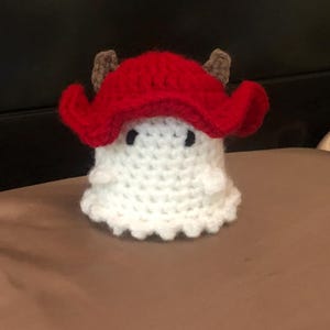 Ghost Plush | Ghost with Hats | MADE TO ORDER | Handmade Crochet Ghost Plush
