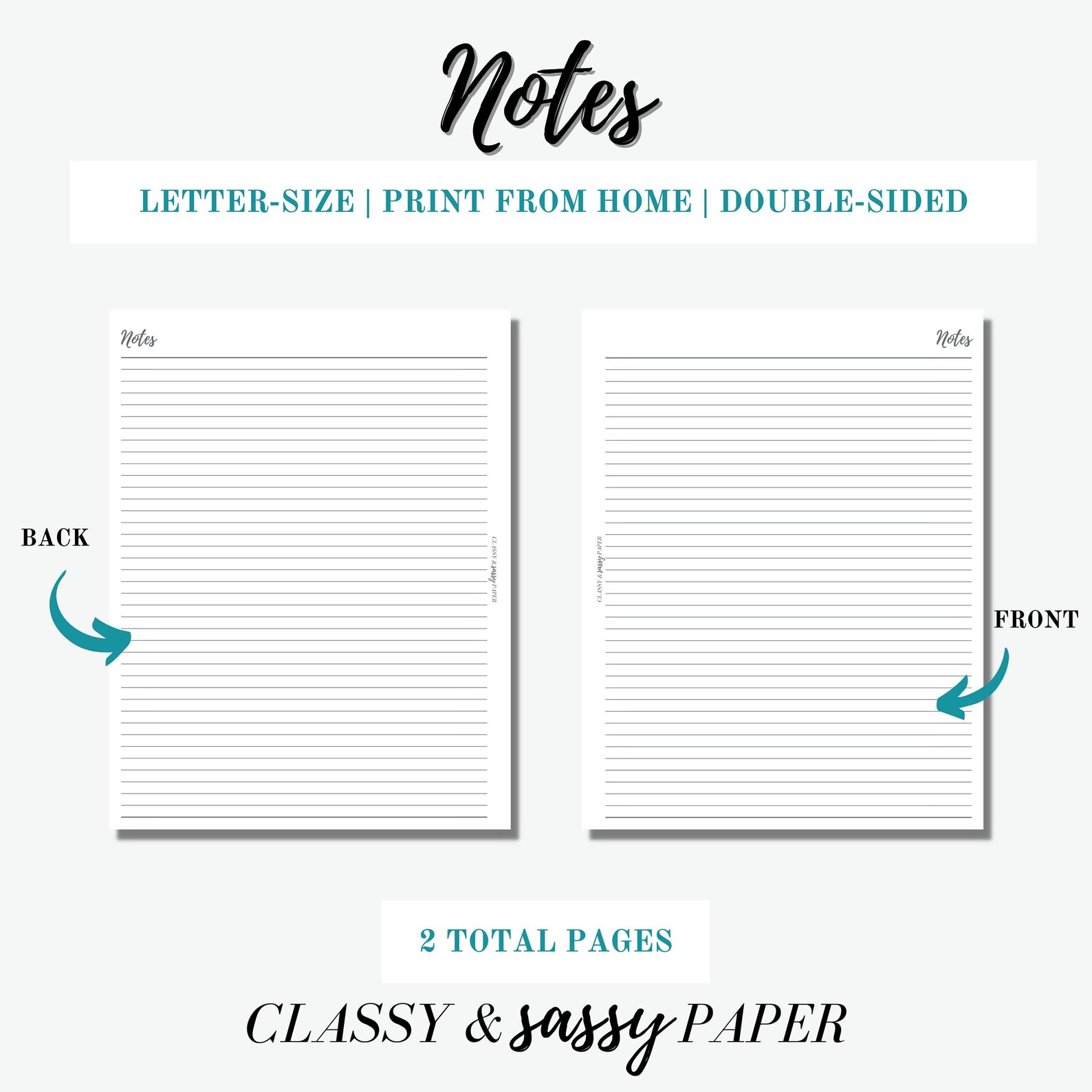 Notes Pages Printable for Letter-Size Discbound Planner | Etsy