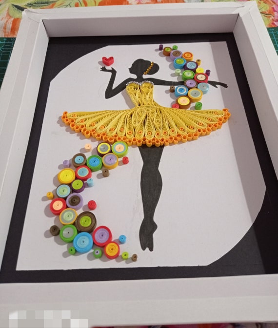 Ballet Dancer Paper Quilling Art Wall Art Wedding Gift Etsy