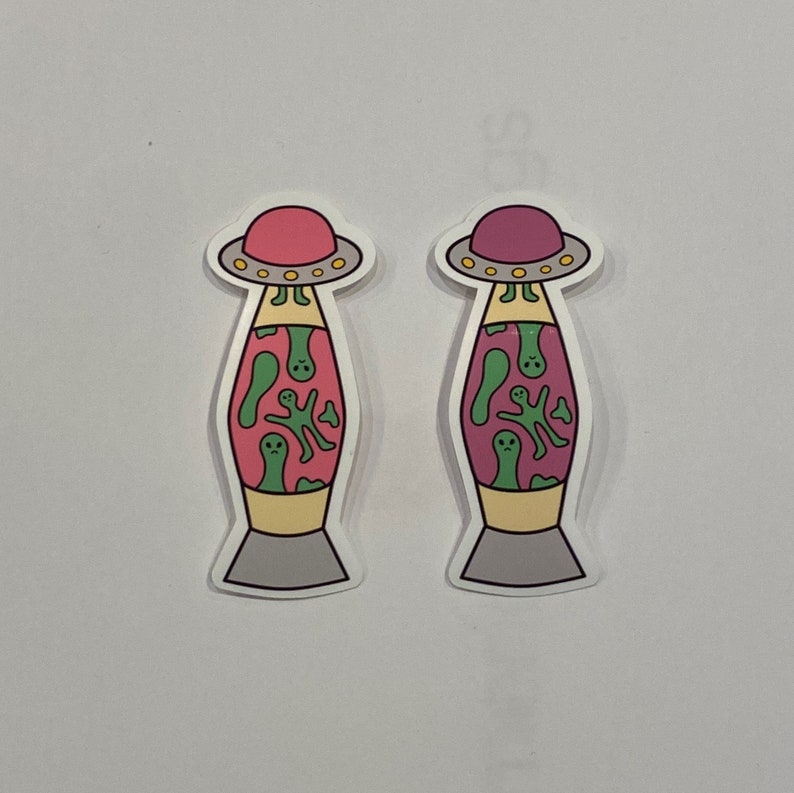 Alien UFO Lava Lamp Stickers