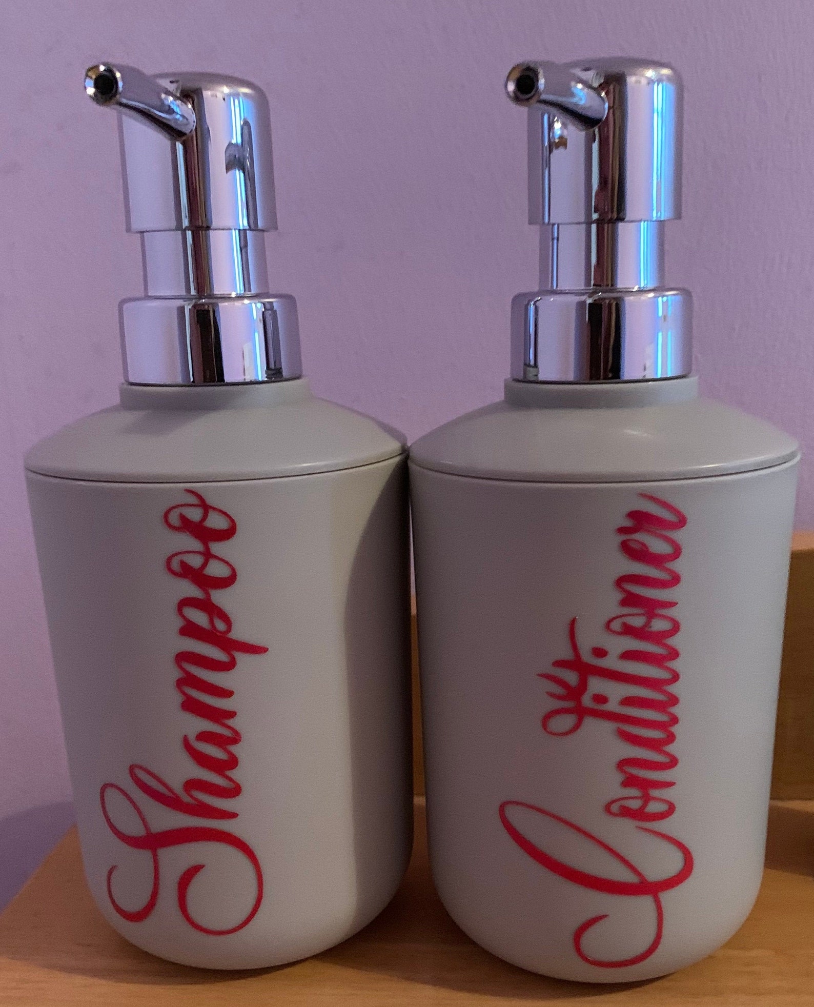 Refillable shampoo and conditioner bottles with pump. Make Etsy
