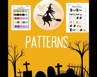 PreK-1st Grade Spooky Fun Halloween Patterns Coloring page and Worksheets: Homeschool Halloween Art and Craft Busy book- Fine Motor Skills