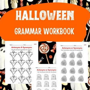 Halloween Antonyms & Synonyms worksheet