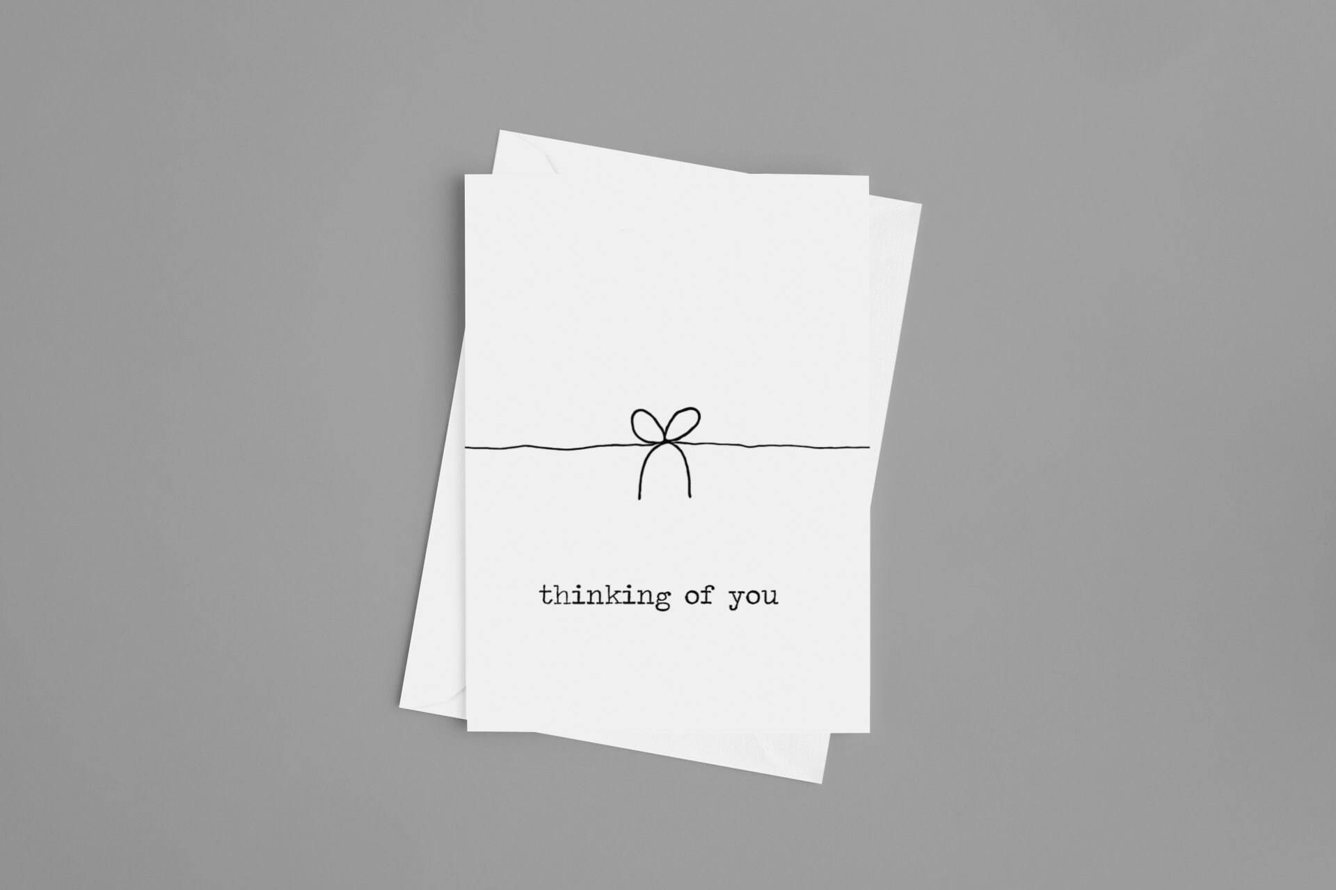 Minimalist Bow Thinking of You Greeting Card | Etsy