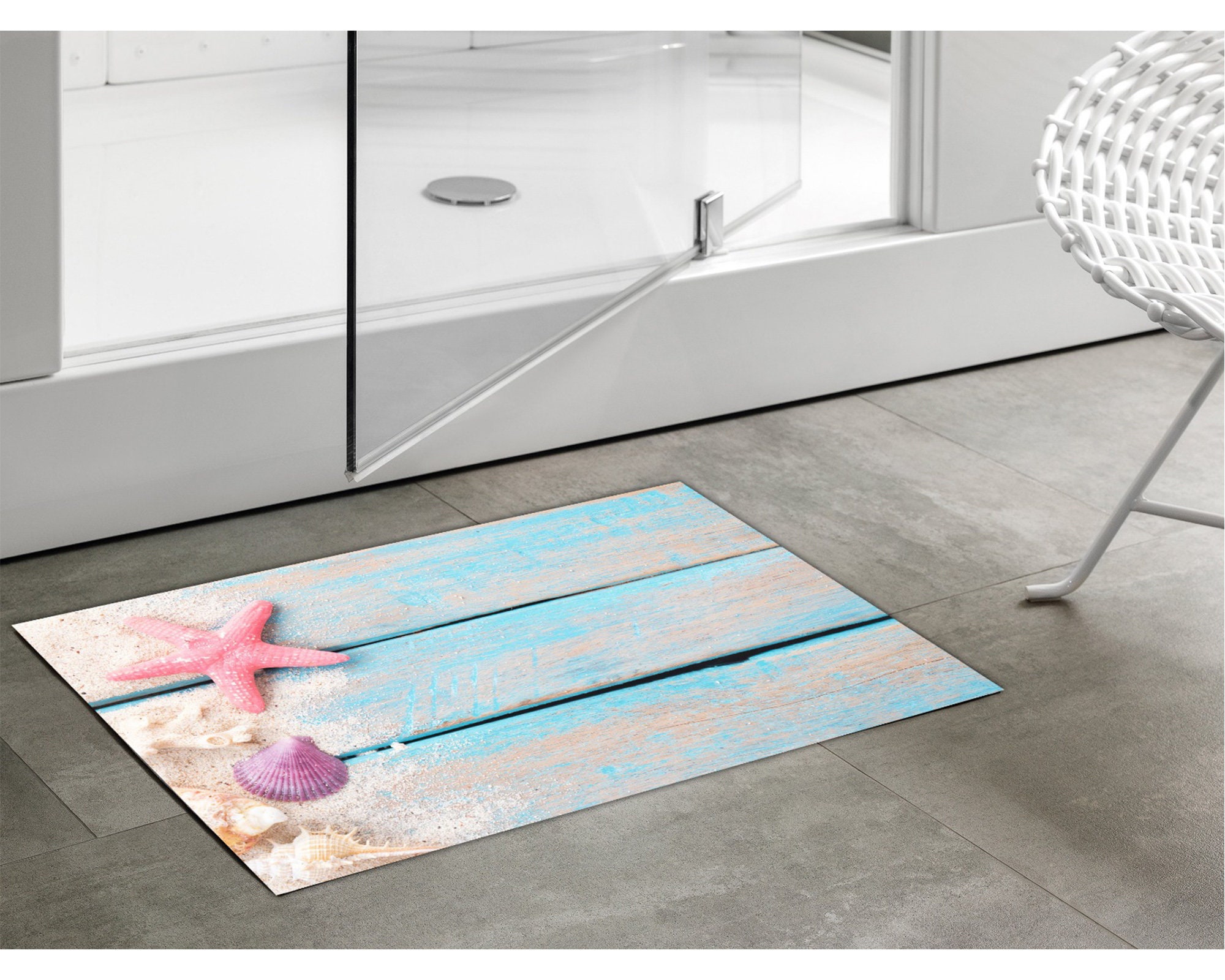 Bath Mat Custom Mat Sea Theme Bath Equipment Mat Etsy