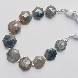 Natural Ruby Hexagon Faceted Beads – 10 Piece Briolettes, Both Side Faceted (11x11x5 to 9x9x5 mm), Ideal for Handmade Jewelry & Crafting