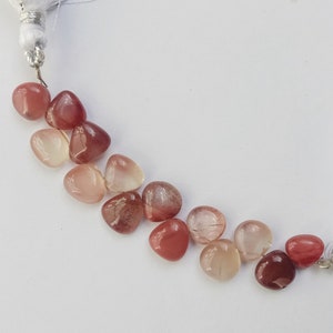 AAA+ Andesine 14 piece Smooth, Heart Shape beads, briollete beads, Both Side Smooth, 8x8x4 to 6x6x3 mm, Best for jewellery
