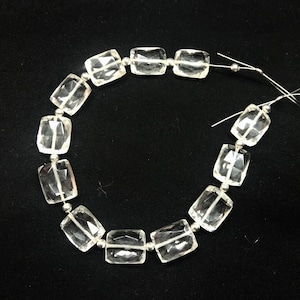 Crystal, Square Shape Faceted beads, briollete beads, Both Side Faceted, 12 Pieces, Size 13x11x6 mm Approx, Best for jewellery Making