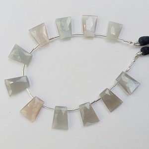 Compre 100 piezas de piedra lunar gris facetada, cuentas de forma elegante, cuentas briollete, facetadas por ambos lados, 16x12x5 a 13x10x5 mm, ideales para joyería