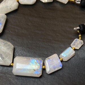 Rainbow Moonstone Tumble Faceted Briolette Beads, 10 Pcs Double-Sided Cut, 22x17x7 to 8x6x4mm, Flashy Moonstone Gemstones for Jewelry Making