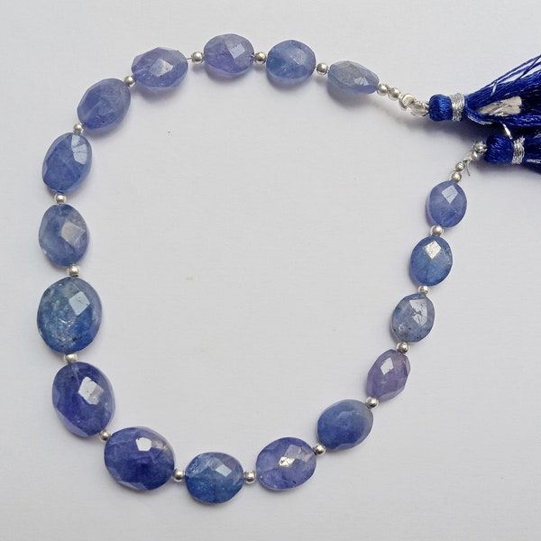 AAA+ Tanzanite 17 piece Faceted, Oval Shape beads, briollete beads, Both Side Faceted, 13x10x6 to 9x6x4 mm, Best for jewellery