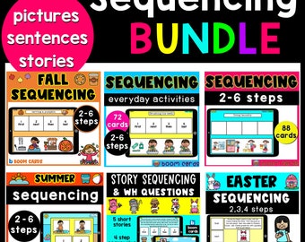 Sekvensera berättelser med bilder Boom Cards
