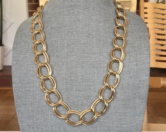 Golden Chain Necklace LEE ANGEL Multi 3 Strand 80s Designer