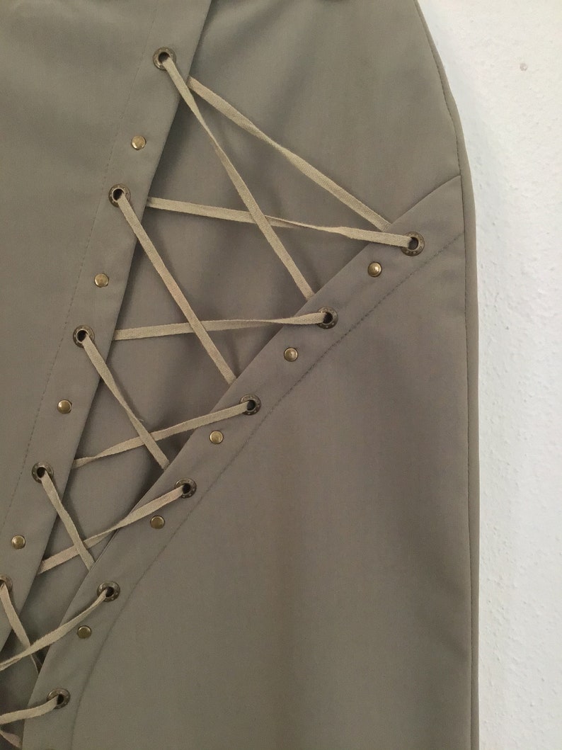 Vintage Y2K 1990s lace-up skirt made in France