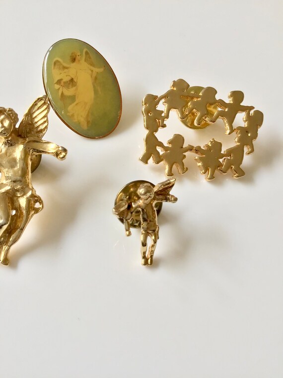 Vintage gold tone tack pin lot - image 2