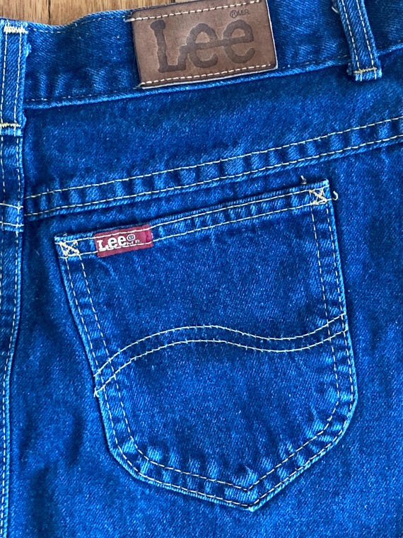 Vintage 1970s Lee Riders dark wash high waist den… - image 4