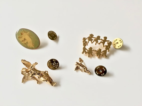 Vintage gold tone tack pin lot - image 4